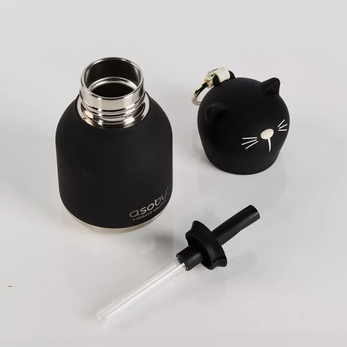 Sticla termos din otel inoxidabil - MINI BESTIE - Black Cat - Asobu