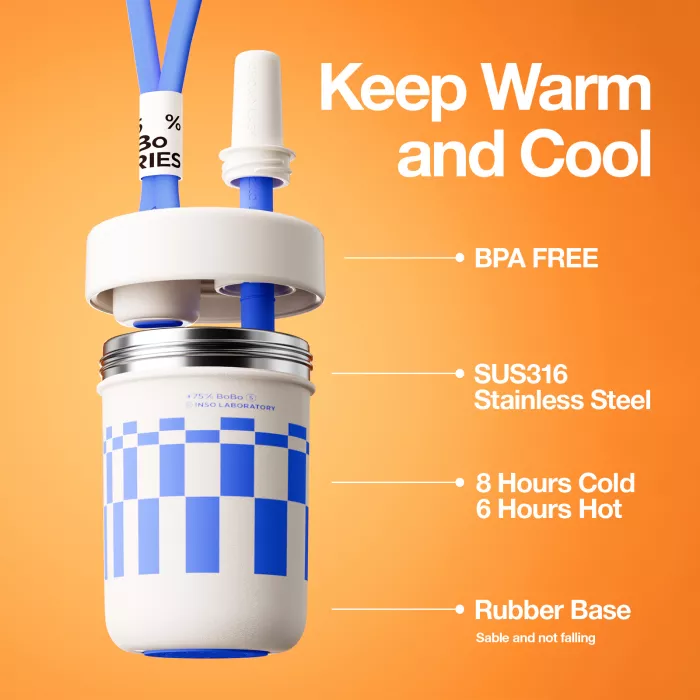 Cană termos cu acoperire ceramica BOBO White 485 ml – CHAKOLAB