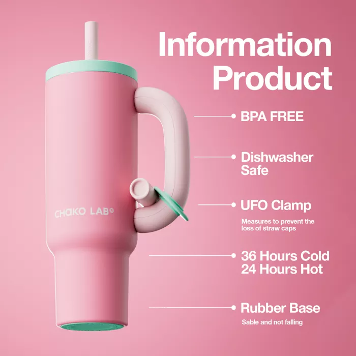 Cană termos BAWANG 1050 ml Pink /Light Pink – CHAKOLAB