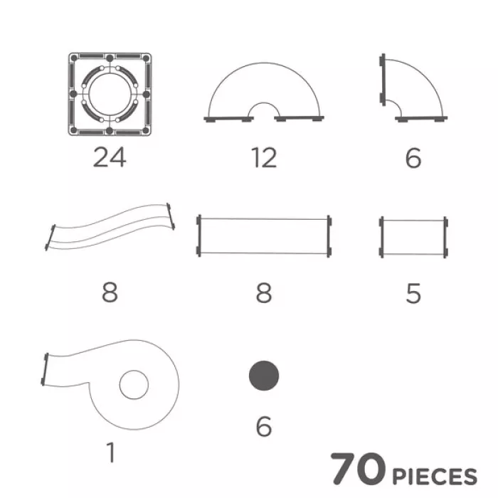 Set de constructie magnetic - Ball Run Creative Pack Pastel - 70 piese - CLEVERCLIXX Set de constructie magnetic - Ball Run Creative Pack Pastel - 70 piese - CLEVERCLIXX