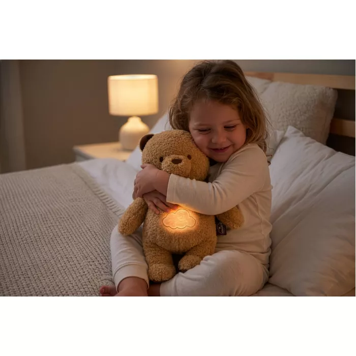 Ursulet din plus cu miscare de respiratie cu lumina si sunete - Cookie - Cloud b