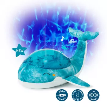 Lampa de veghe cu white noise si proiectii de lumini - Whale - BLUE - Cloud b