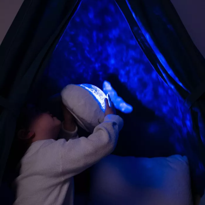 Lampa de veghe cu white noise si cablu USB - Whale - White - Cloud b