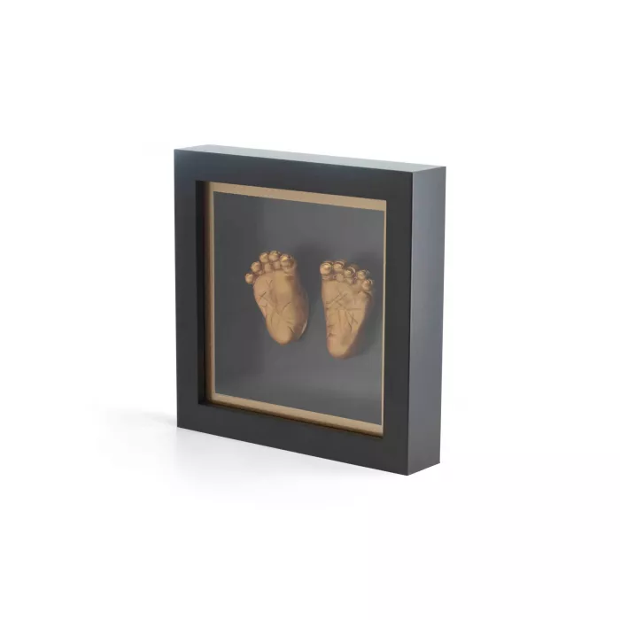Kit amprenta 3D pentru bebelusi cu rama de lemn - Black Bronze - HAPPY HANDS - Dooky