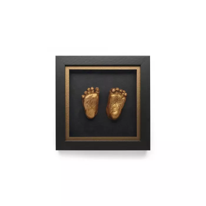 Kit amprenta 3D pentru bebelusi cu rama de lemn - Black Bronze - HAPPY HANDS - Dooky