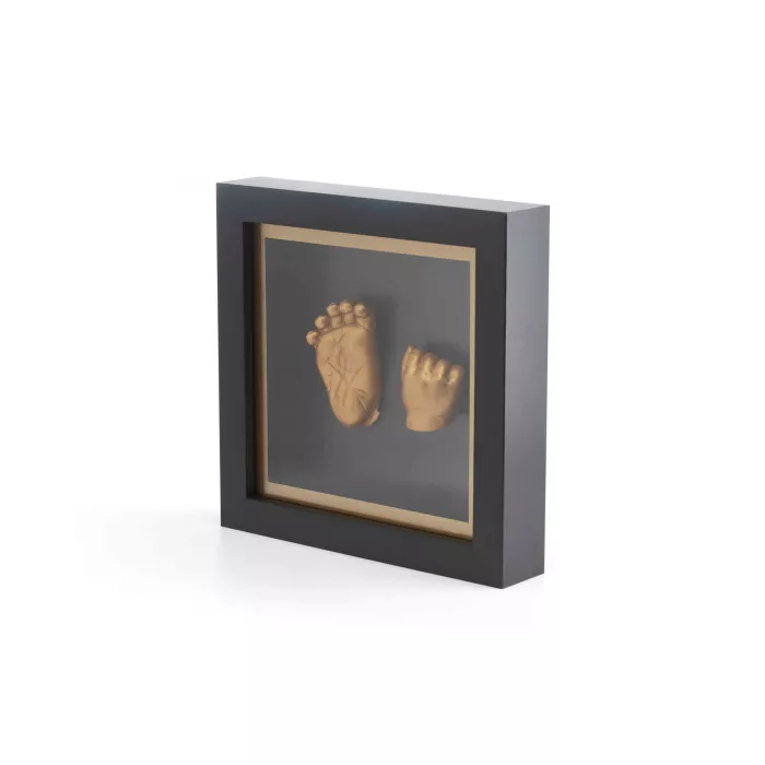 Kit amprenta 3D pentru bebelusi cu rama de lemn - Black Bronze - HAPPY HANDS - Dooky