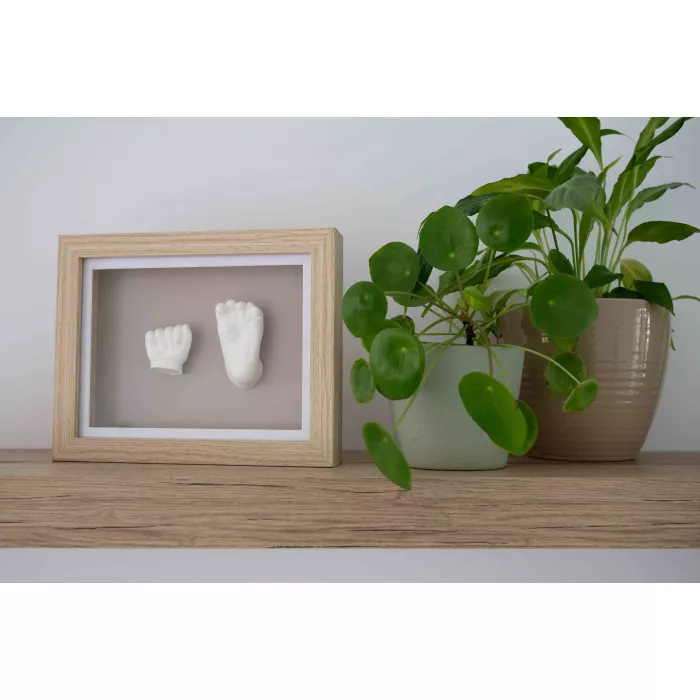 Kit amprenta 3D pentru bebelusi cu rama de lemn - HAPPY HANDS - Dooky