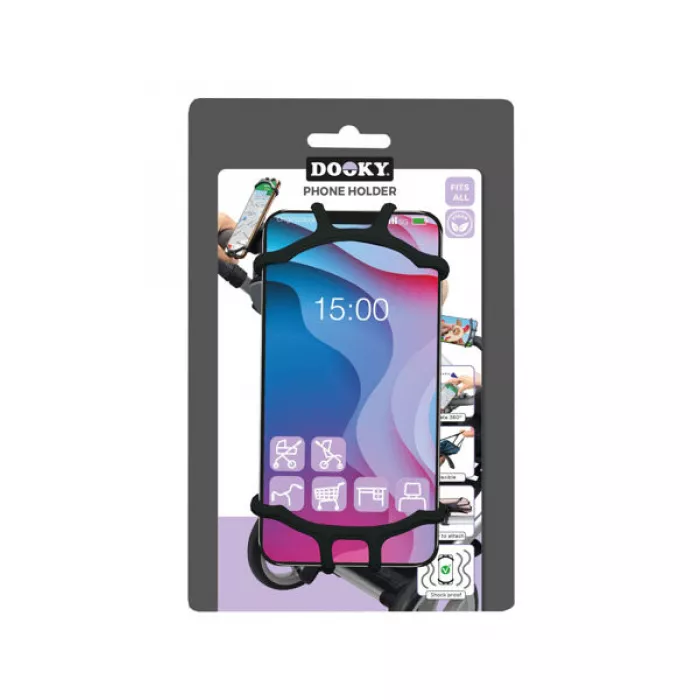 Suport universal pentru telefon din silicon - Black - Dooky