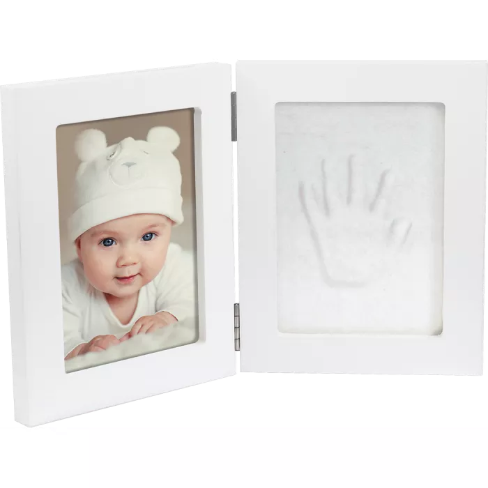 Cutie pentru amintirile bebelusului cu kit amprenta 2D - Double Frame White - Dooky