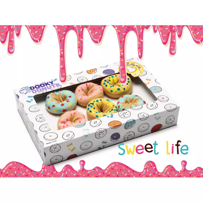 Sosetute pentru bebelusi - set 3 perechi - Tutti Frutti Donut - Dooky