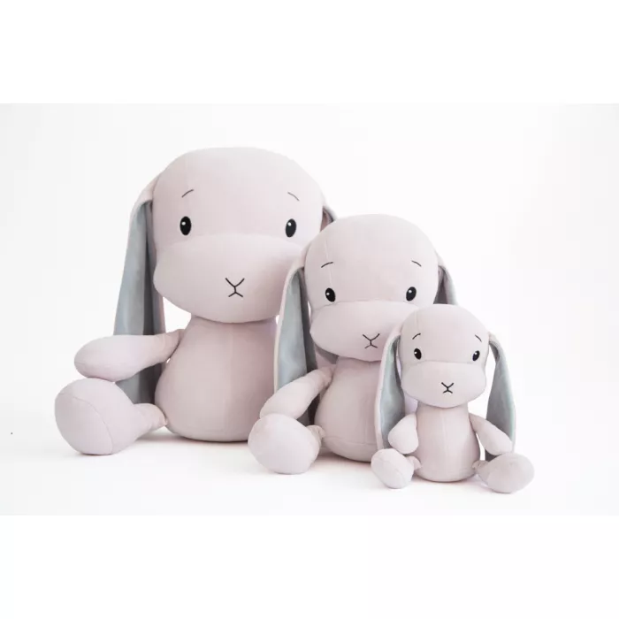 Iepuras din plus - Roz cu urechi gri - 35 cm - Effiki