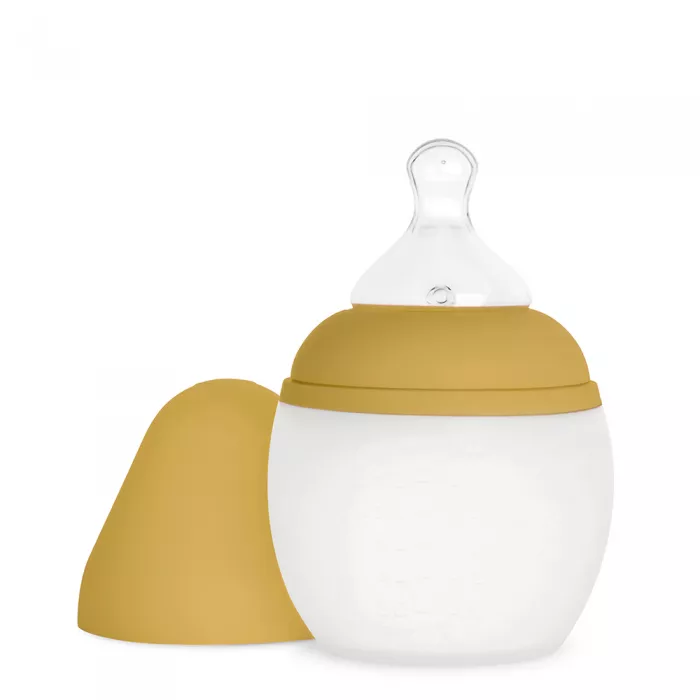 Biberon din silicon 150 ml - Curry - Elhée Biberon din silicon 150 ml - Curry - Elhée