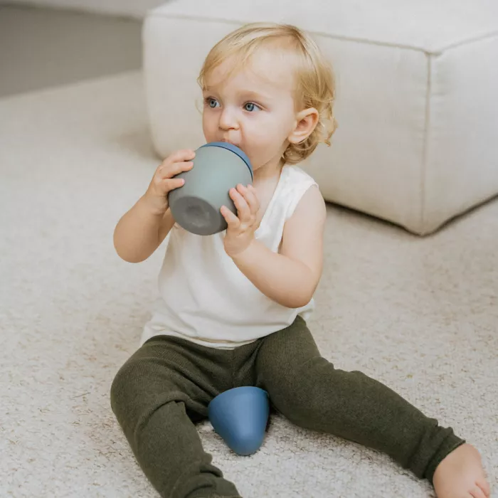 Cana cu cioc din silicon Bubble - Kaki/Blue- Elhée Cana cu cioc din silicon Bubble - Kaki/Blue- Elhée