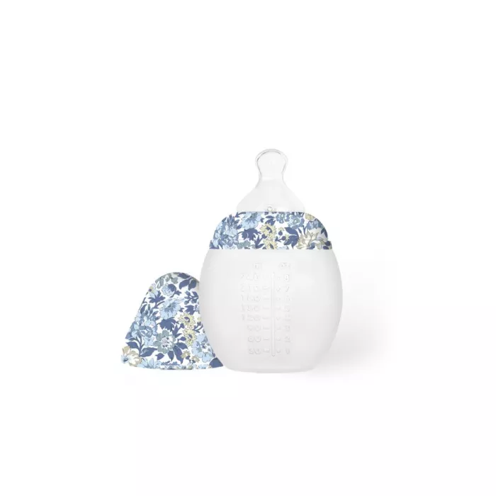 Biberon din silicon 240 ml - Liberty Honey Dew Blue - Elhée