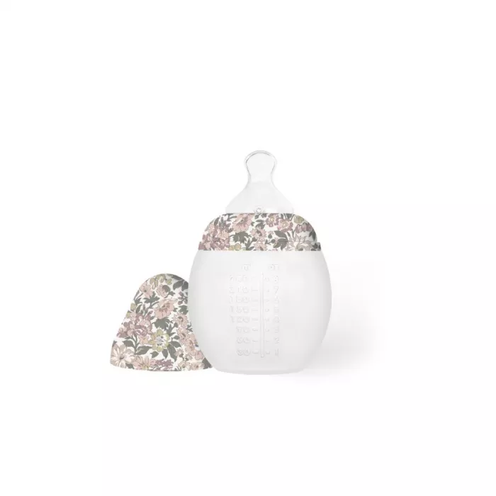 Biberon din silicon 240 ml - Liberty Honey Dew Pink - Elhée