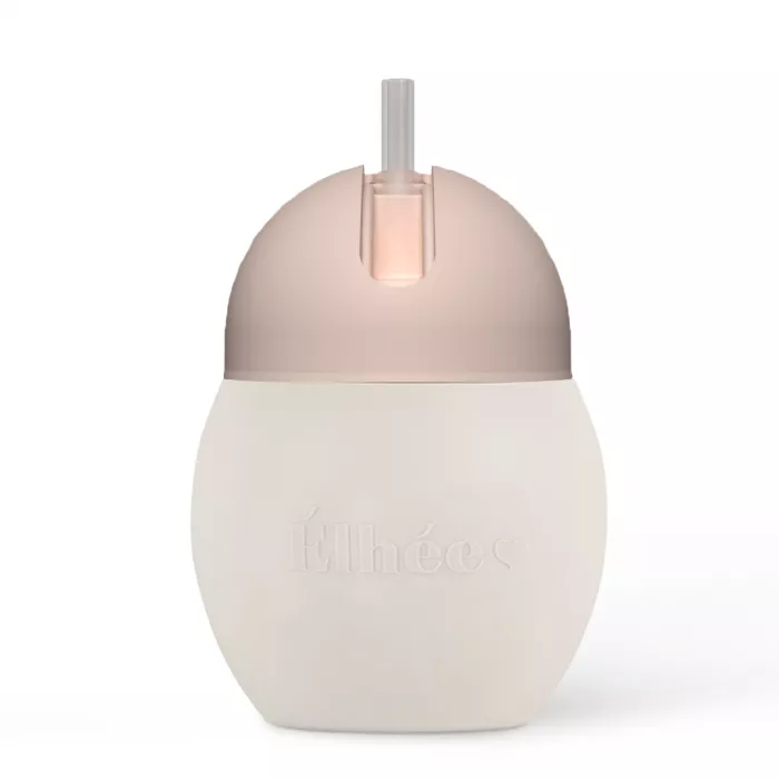 Cana din silicon cu pai - 240 ml - Sand / Nude - Elhée