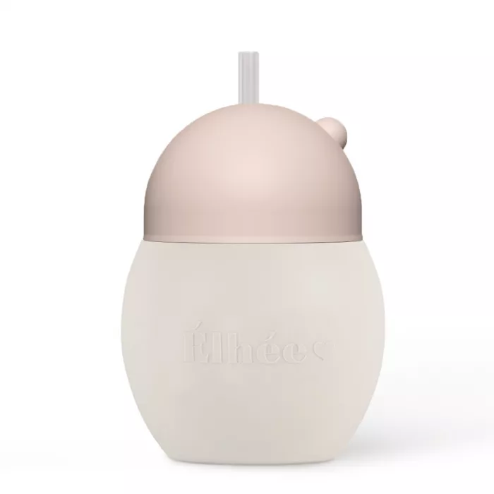Cana din silicon cu pai - 240 ml - Sand / Nude - Elhée