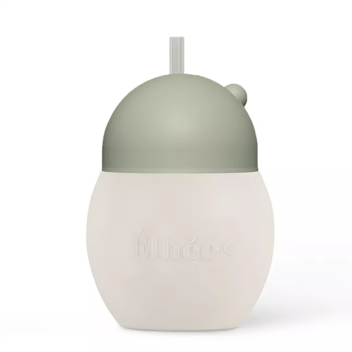Cana din silicon cu pai - 240 ml - Sand / Sage - Elhée