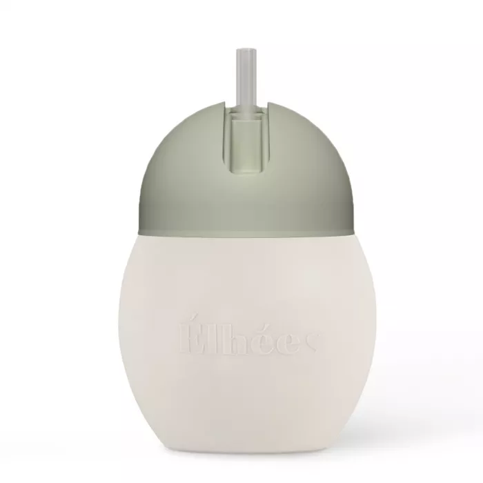 Cana din silicon cu pai - 240 ml - Sand / Sage - Elhée