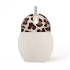 Cana din silicon cu pai - 240 ml - Coconut / Grauu - Elhée