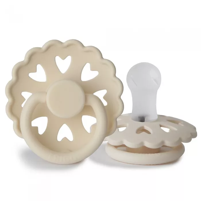 Set 2 suzete cu tetina rotunda din silicon - Fairytale - Blush/Cream - FRIGG Set 2 suzete cu tetina rotunda din silicon - Fairytale - Blush/Cream - FRIGG