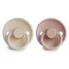 Set 2 suzete cu tetina rotunda din cauciuc natural - Rope Blush/Cream - FRIGG Set 2 suzete cu tetina rotunda din cauciuc natural - Rope Blush/Cream - FRIGG