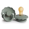 Set 2 suzete cu tetina rotunda din cauciuc natural - Daisy Lily / Cream - FRIGG Set 2 suzete cu tetina rotunda din cauciuc natural - Daisy Lily / Cream - FRIGG