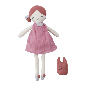 Papusa textila din bumbac organic - 40 cm - Berry - Fabelab Papusa textila din bumbac organic - 40 cm - Berry - Fabelab