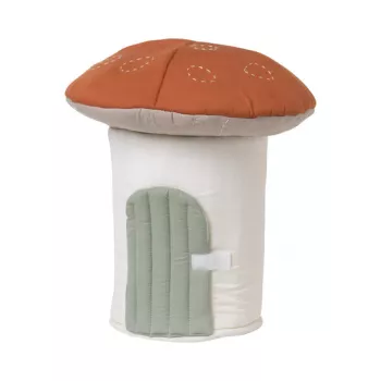 Casuta textila din bumbac organic pentru papusi - Ciuperca - Fabelab Casuta textila din bumbac organic pentru papusi - Ciuperca - Fabelab