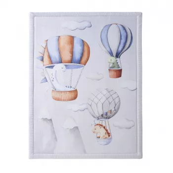 Saltea de joaca coral velvet cu spuma memorie 120 x 170 cm – Dinosaur Balloons - Hakuna Matte