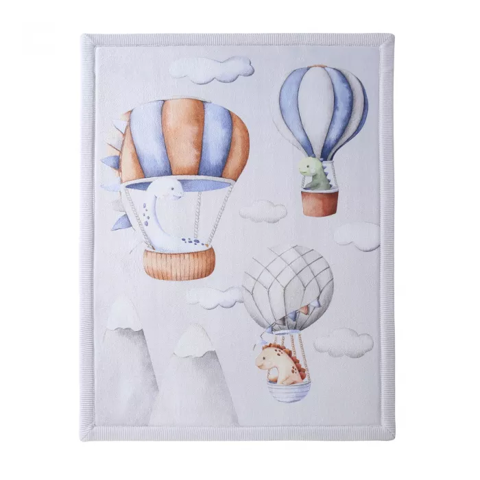 Saltea de joaca coral velvet cu spuma memorie 120 x 170 cm – Dinosaur Balloons - Hakuna Matte