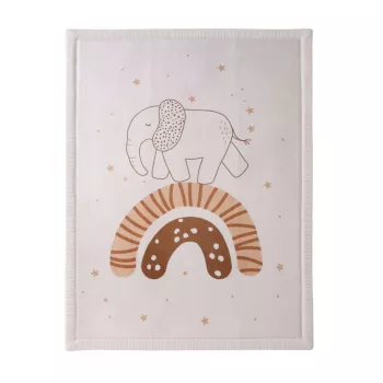 Saltea de joaca coral velvet cu spuma memorie 120 x 170 cm – Rainbow Elephant - Hakuna Matte