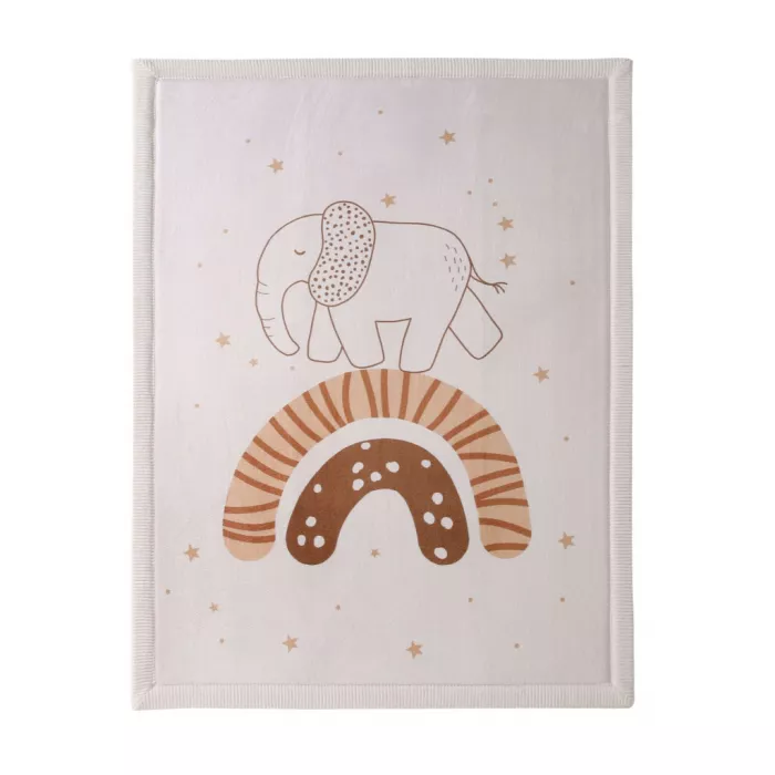Saltea de joaca coral velvet cu spuma memorie 120 x 170 cm – Rainbow Elephant - Hakuna Matte