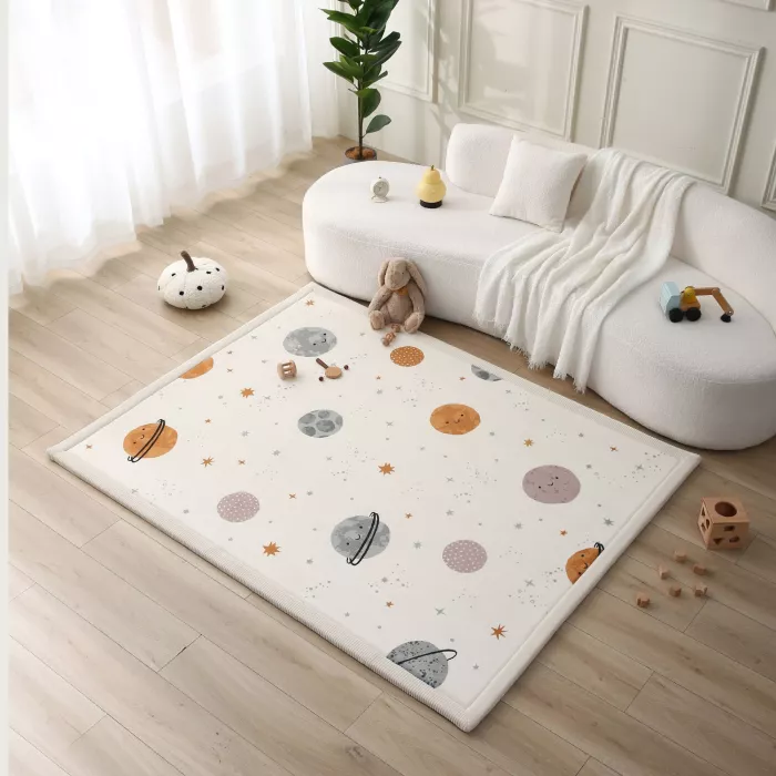 Saltea de joaca coral velvet cu spuma memorie 150 x 200 cm – Happy Planets - Hakuna Matte