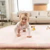 Saltea de joaca coral velvet cu spuma memorie 150 x 200 cm – Roz - Hakuna Matte