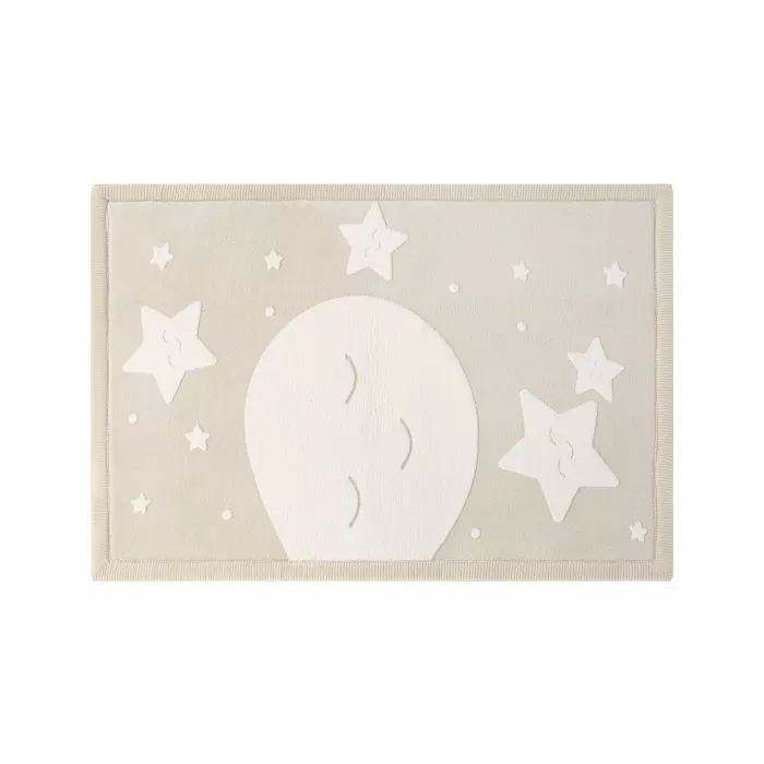 Saltea de joaca coral velvet cu spuma memorie 120 x 170 cm – Luna si Stele - Hakuna Matte