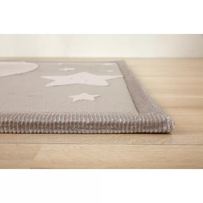 Saltea de joaca coral velvet cu spuma memorie 200 x 150 cm – Luna si Stele - Hakuna Matte
