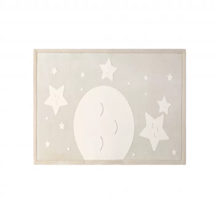 Saltea de joaca coral velvet cu spuma memorie 200 x 150 cm – Luna si Stele - Hakuna Matte