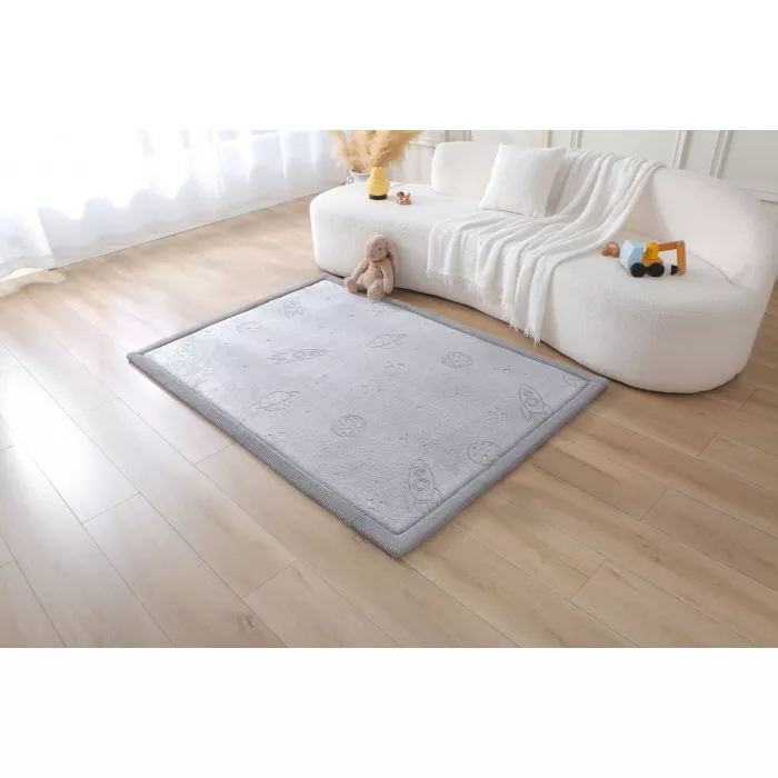 Saltea de joaca coral velvet cu spuma memorie Glow in the Dark - 120 x 170 cm – Planete - Hakuna Matte