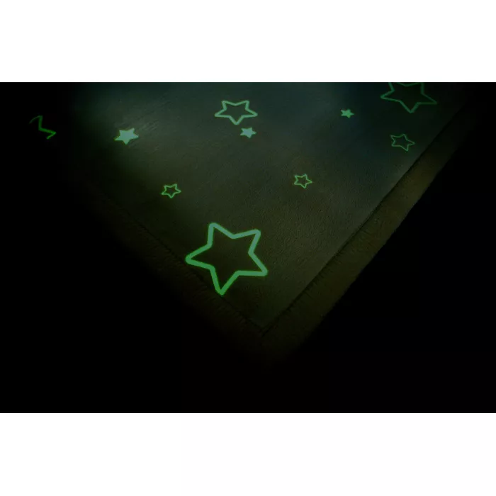 Saltea de joaca coral velvet cu spuma memorie Glow in the Dark - 120 x 170 cm – Stele - Hakuna Matte