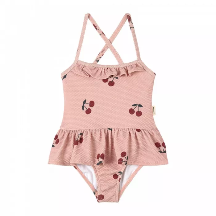 Costum de baie intreg cu protectie UV 50+ pentru fete - Pink Cherry - KULING