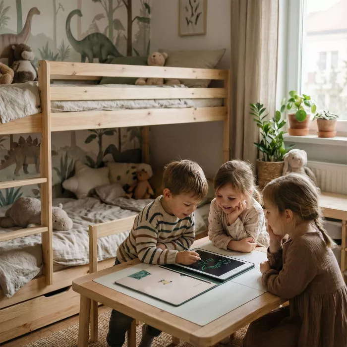 Tableta LCD pentru desen cu cartonase cu imagini incluse – DINO – Green - KidLupe
