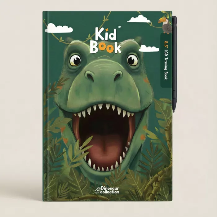 Tableta LCD pentru desen cu cartonase cu imagini incluse – DINO – Green - KidLupe
