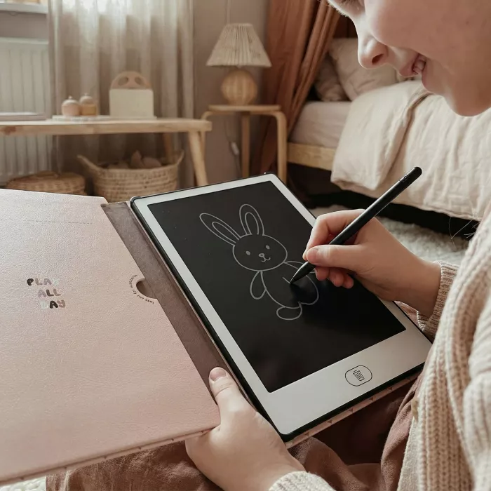 Tableta de desenat cu cartonase cu imagini – Rabit – Pink - KidLupe