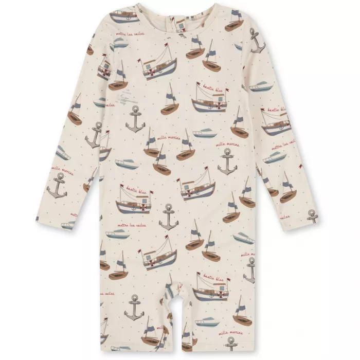 Costum de baie intreg cu maneca lunga cu protectie UV 50+ - Aster - SAIL AWAY - Konges Sløjd