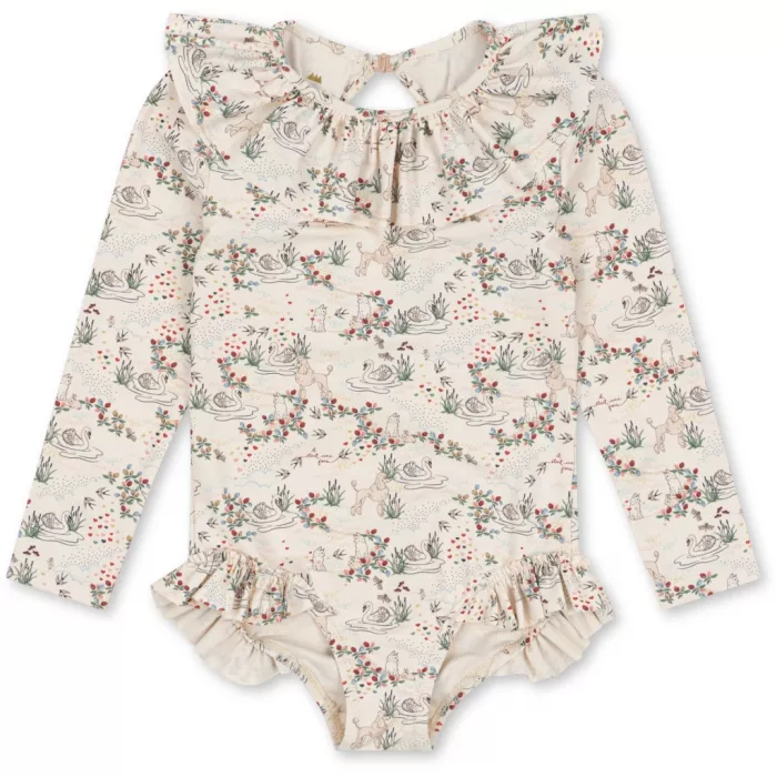 Costum de baie intreg cu maneca lunga cu protectie UV 50+ - Manuca LS Frill - MIZUMI - Konges Sløjd