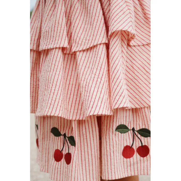 Rochita din bumbac organic Ellie - AMOUR STRIPE - Konges Sløjd