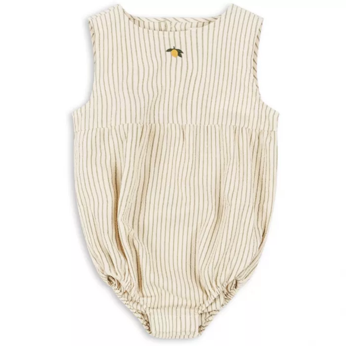 Salopeta romper din bumbac organic Elliot - TEA STRIPE - Konges Sløjd