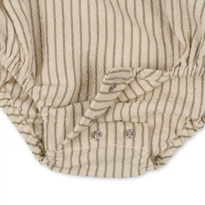 Salopeta romper din bumbac organic Elliot - TEA STRIPE - Konges Sløjd