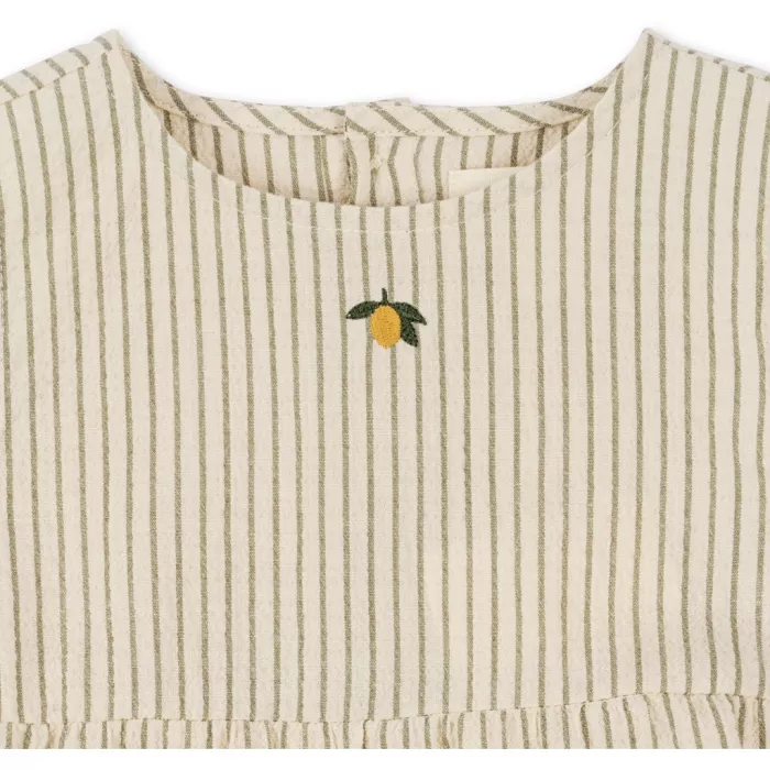 Salopeta romper din bumbac organic Elliot - TEA STRIPE - Konges Sløjd